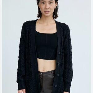Aritzia Anya Sweater Chunky Cable Knit Cardigan size xs